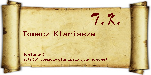 Tomecz Klarissza névjegykártya